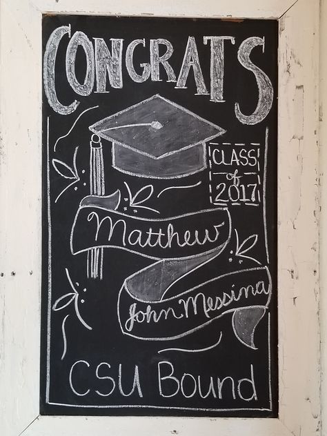 Graduation chalkboard Graduation Poster Ideas Signs 2023, Graduate Chalkboard Sign, Grad Chalkboard Ideas, Graduation Party Sign Ideas, Graduation Signs Ideas, Congratulations Chalkboard Sign, Grad Chalkboard Signs, Poster Graduation Ideas, Chalkboard Graduation Ideas