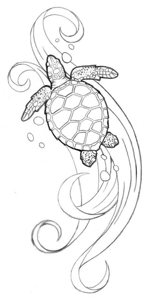 Polynesian Tattoos, Koi Tattoo Design, Sea Turtle Tattoo, Turtle Tattoo Designs, Kunst Tattoos, Turtle Drawing, Sea Turtle Art, Foot Tattoos For Women, Tattoos For Women Flowers