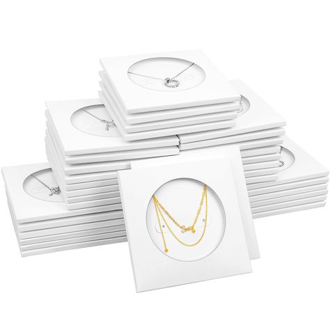 PRICES MAY VARY. Patent Design: Brand new jewelry necklace card design, high-grand and elegant appearance, simple atmosphere,luxury experience, mini space, to meet your diverse needs. Jewelry Display Cards: Jewelry cards are made of 350gsm white FSC premium thick paper, not easy to bend or rip. This set includes 50 paper jewelry packaging card holders and 50 self-adhesive bags. Earing Cards: Jewelry packaging cards can be used to display jewelry, jewelry cards have 2 pre-cut holes, for necklaces Creative Jewelry Packaging Design, Earrings Cards Ideas, Handmade Jewelry Packaging Ideas, Necklace Packaging Ideas, Jewelry Cards Packaging, Jewelry Packaging Ideas, Jewelry Display Ideas, Jewelry Packaging Diy, Jewelry Packaging Design