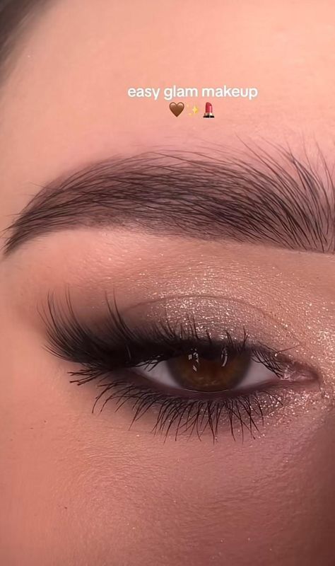 Subtle Brown Makeup, Makeup Looks Brown Eyes, Delicate Makeup, Sparkly Makeup, Date Night Makeup, Prom Eye Makeup, Subtle Makeup, Cute Eye Makeup, Old Makeup