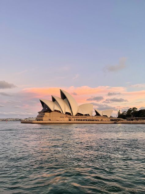 Opera House at Sunset #sydney #australia Sydney Australia Opera House, Sydney Aesthetic City, Usyd Sydney, Sydney Opera House Aesthetic, Sydney Aesthetic, Sydney Sunset, Bali Backpacking, Australia Life, Usa Landmarks