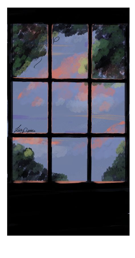 Paintings Of Windows Looking Out, Through A Window Painting, Window Painting Canvas, Painting Of Window, Painting Of A Window, Window View Painting, Shadow Painting, Window Drawing, Swans Art