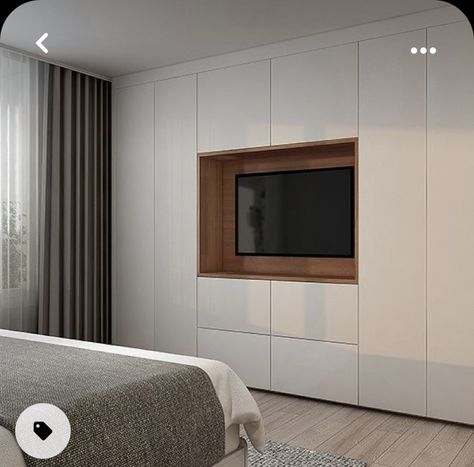 Tv In Cupboard Bedroom, Ikea Wardrobe With Tv Space, Bedroom Tv Built In, Closet With Tv In The Middle, Tv In Wardrobe, Walk In Closet Small Bedroom, Cabinet Spice Storage, Storage Small Bedroom, Storage Cabinet Organization