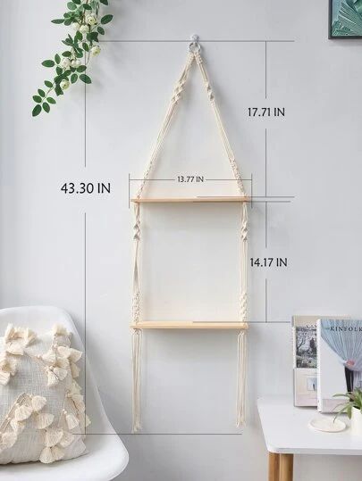 Home & Pets | Lighting, Decor, Bathroom, Kitchen & More | ROMWE USA Modern Boho Decor, Wall Hanging Shelves, Room Redesign, Boho Room Decor, Kids Room Wall Decor, Wooden Wall Hangings, Estantes Flotantes, Shelves In Bedroom, Boho Room