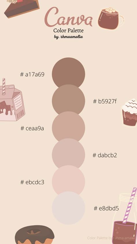 Journal Colour Palette, Natural Color Palette Hex Code, Canva Color Palette Codes Neon, Colour Palette For Food Brand, Canva Colors Code, Canva Pastel Color Code, Canva Color Scheme, Small Color Palette, Color Code Canva