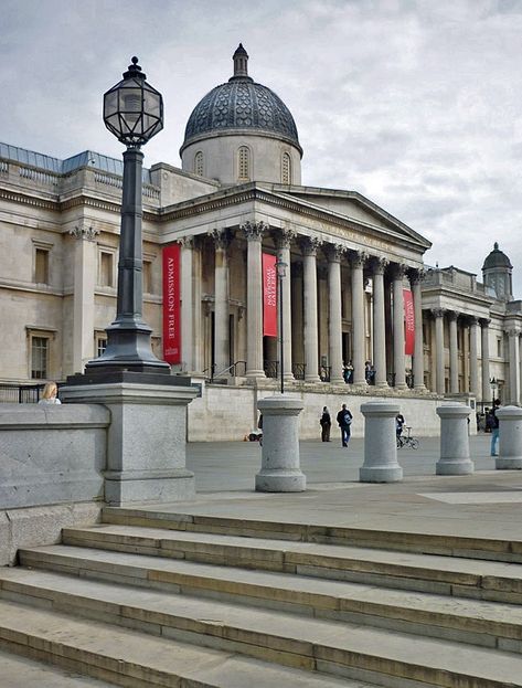 National Gallery in Trafalgar Square, London London Museums Art, National Gallery London Aesthetic, National Art Gallery London, The Virgin Of The Rocks, London Honeymoon, Virgin Of The Rocks, National Art Gallery, London Art Gallery, National Gallery London