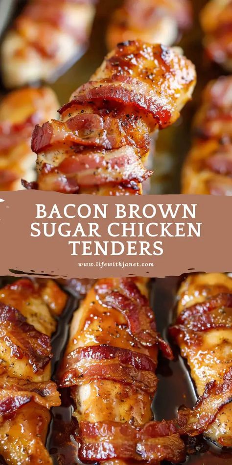 Bacon Brown Sugar Chicken Tenders Essen, Recipes For Dinner Chicken Breast, Ideas For Chicken Tenderloins, While Chicken Recipe, Bacon Wrapped Chicken With Brown Sugar, Bacon Brown Sugar Pork Tenderloin, Chicken Breast Supper Ideas, Recipes With Chicken Tenders Easy Meals, Supper Ideas Grill