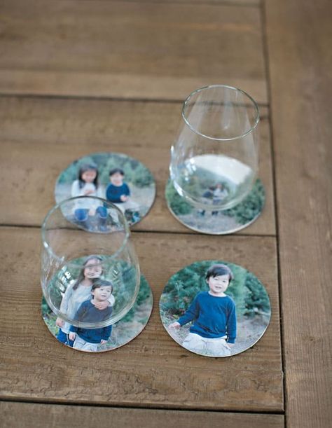 DIY PAPER PHOTO COASTERS Photo Coasters Diy, Picture Coasters, Hello Wonderful, Photo Coasters, Paper Photo, Diy Picture, Paper Coaster, 70th Birthday, Birthday Bash