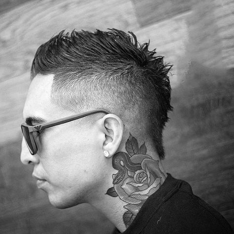 Short Length Faux Hawk Fade For Guys Hawk Fade Haircut, Fohawk Haircut Fade, Faux Hawk Men, Short Faux Hawk, Fohawk Haircut, Short Mohawk, Mohawk Hairstyles Men, Faux Hawk Hairstyles, Haircut For Men