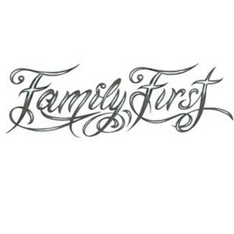 Family First Tattoo, Family First Tattoo Designs, Family First Tattoo For Men, Family Word Tattoo, Family Over Everything Tattoo, Meaningful Word Tattoos, Tattoo Font For Men, Wörter Tattoos, Tattoo Script Fonts