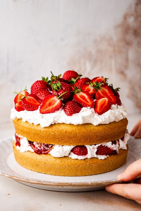 Vegan Victoria Sponge Cake, Victoria Sponge Birthday Cake, Victoria Sponge Cake Decoration, Sponge Cake Ideas, Vegan Sponge Cake Recipe, Vegan Sponge Cake, Victoria Sponge Cake Recipe, Vegan Victoria Sponge, Sponge Cake Decoration