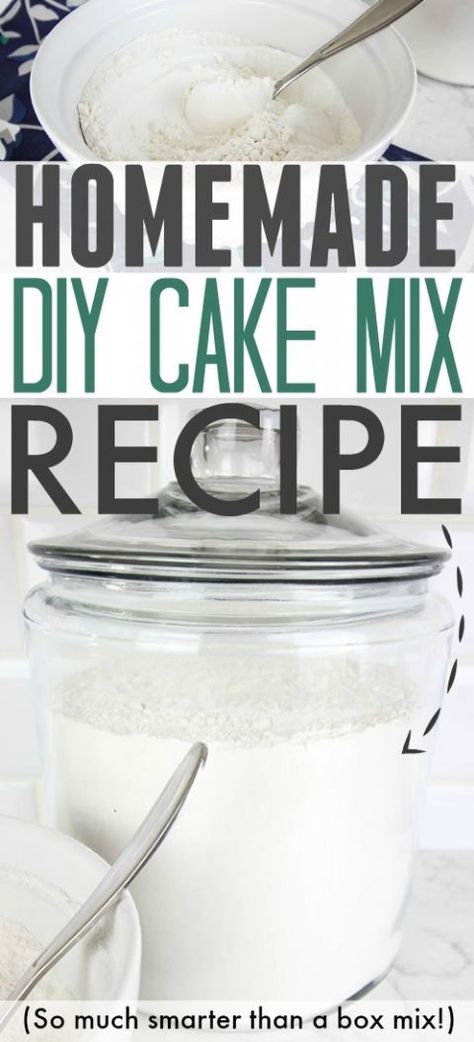 Recipe In A Jar, Homemade Cake Mixes, Cake Mix Recipe, Homemade Dry Mixes, Boxed Cake Mixes Recipes, Vanilla Cake Mixes, Homemade Seasonings, Homemade Diy, Box Cake Mix