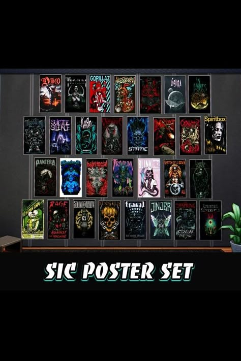 Metal Band Posters, Sims 4 Cc Build Buy, Ts4 Build Cc, Sims 4 Cc Collection, Sims 4 Cc Build, Sims 4 Cc Decor, Sims 4 Cc Folder, System Of A Down, Sims4 Clothes