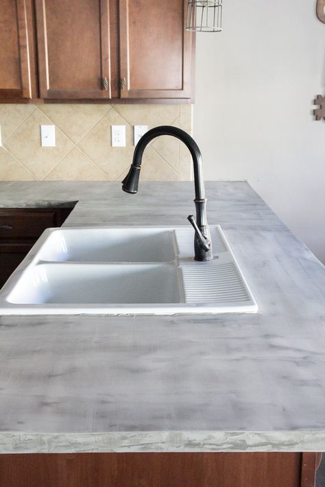 White concrete countertops