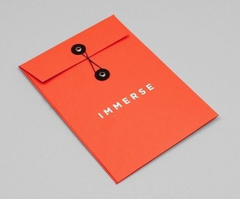 Immerse | Lovely Stationery #stationery #design #graphic #typography Folder Design, Stationary Design, Envelope Design, Print Layout, Brown Paper, 로고 디자인, Visual Design, Identity Design, Editorial Design