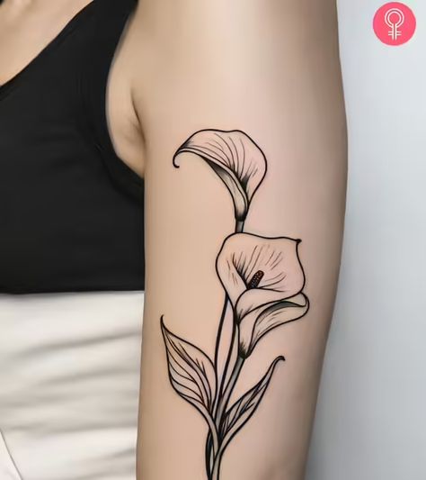 8 Best Calla Lily Tattoos Designs White Calla Lily Tattoo, Lily Tattoo Designs, Pretty Cross Tattoo, Calla Lily Tattoo, Flower Symbols, Flower Tattoos For Women, Lily Tattoos, Daisy Patterns, Side Hip Tattoos