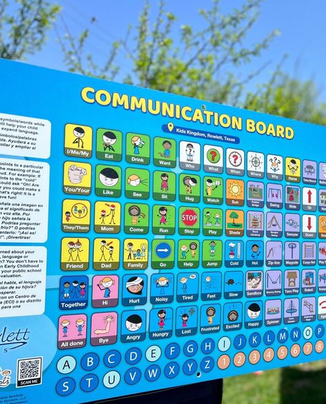 We have made it easy for you to order a playground communication board. #visualsupport #playgroundcommunicationboard #communicationboard Playground Communication Board, Communication Board Ideas, Communication Journal, Library Outreach, Educational Thoughts, Speech Pathology Activities, Playground Painting, Thoughts On Education, Preschool Playground