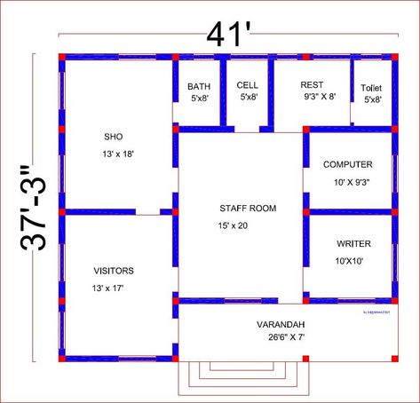 East facing Police Station Plan Police Station Floor Plan, Archi Student, Square Floor Plans, Bubble Diagram, Bloxburg Town, Simple Floor Plans, Police Post, Small Bathroom With Shower, Plan Layout