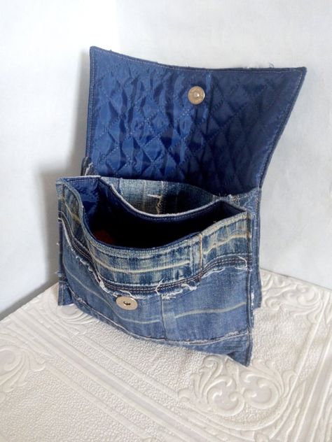 Boro Denim, Denim Clutch Bags, Recyceltes Denim, Denim Wristlet, Denim Wallet, Jean Purses, Denim Clutch, Bag Jeans, Jean Purse