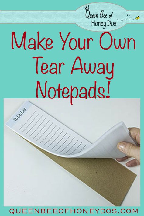 It is so easy to make your own tear away custom notepads! #DIY #printables Custom Envelopes How To Make, Making A Notepad, Notebook Craft Ideas, How To Make A Notepad, Diy Notepads How To Make, Diply Crafty, How To Make Journals Diy Notebooks, Notepads Design Ideas, Diy Stationary Ideas