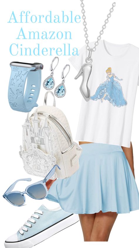 Affordable Amazon Cinderella themed outfit women. Cinderella Disney Outfit, Cinderella Disneybound, Kids Disney Outfits, Disney Bachelorette Parties, Cinderella Outfit, Disney Bound Outfits Casual, Disney Trip Outfits, Disney Outfits Women, Disney Bachelorette