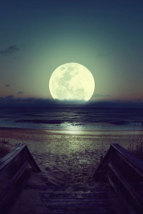 Bright moon sky night beach ocean water outdoors nature clouds moon glow Moon Lover, Shoot The Moon, Moon Pictures, Beautiful Moon, Moon Magic, South Beach, Full Moon, Beautiful World, Night Skies