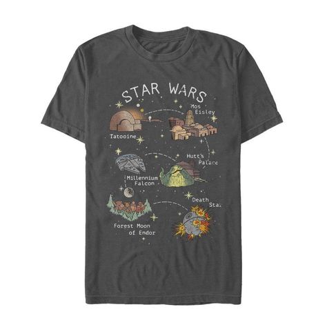 Dark Side Star Wars, Star Wars Droids, Star Wars Men, Star Wars Outfits, Story Map, Star Wars Tshirt, Vintage Star Wars, Star Wars Shirts, Black Graphic Tees