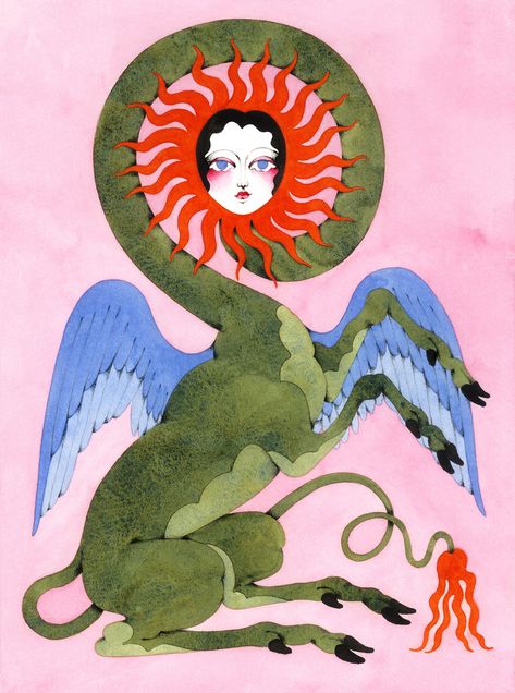 Green Dragon, Angel, Internet, Tumblr, Green, Red, Hair, Blue, Art