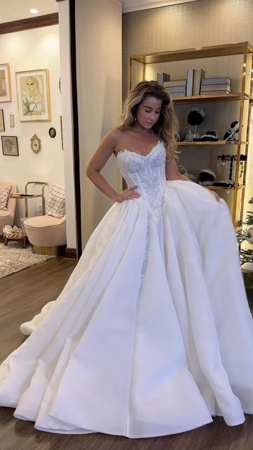 Stark White Wedding Dress, Strapless Cinderella Wedding Dress, Best Wedding Dress For Small Bust, Corset Princess Wedding Dress, Wedding Dresses With A Bow In The Back, Victoria Garrick Wedding, Love Shack Fancy Wedding Dress, Detachable Ball Gown Wedding Dress, Wedding Dress Inspo Lace