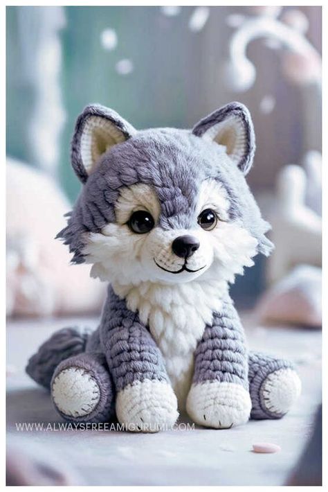 Amigurumi Wolf Free Crochet Pattern Easy Crochet Animals Free, Free Crochet Bear Patterns, Crochet Animals Free Patterns Easy Video Tutorials, Husky Crochet Pattern Free, Crocheted Animals Free Patterns, Crochet Stuffy Free Pattern, Wolf Crochet Pattern Free, Small Crochet Patterns Free, Free Amigurumi Patterns Animals