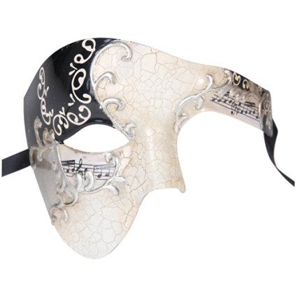 Luxury Mask Half Face Mask Masquerade Phantom Of The Opera One Size Silver/Black Half Face Masquerade Mask, Face Mask Masquerade, Mask Half Face, Phantom Mask, Masquerade Ball Masks, Luxury Mask, Mens Masquerade Mask, Opera Mask, Venetian Masquerade Masks