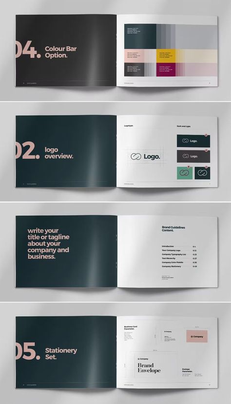 Black and Green Brand Guideline Brochure Layout InDesign Brand Guidelines Book Layout, Brand Booklet Design, Brand Guidelines Design Layout, Brand Manual Layout, Brand Book Layout, Brand Book Design Inspiration, Corporate Design Manual, Brand Book Design, Booklet Design Layout