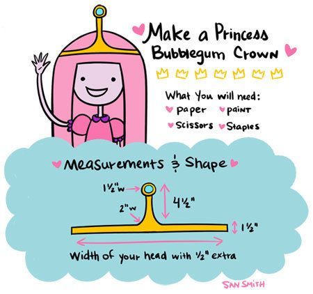 PB Crown Dimension Guide Princess Bubblegum Crown, Diy Princess Crown, Princess Bubblegum Costumes, San Smith, Princess Bubblegum Cosplay, Adventure Time Birthday Party, Adventure Time Birthday, Adventure Time Parties, Adventure Time Cosplay