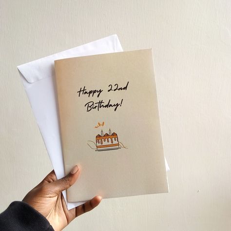 Handwritten Birthday Notes Aesthetic, Birthday Card Aesthetic, 22nd Birthday Quotes, Happy Birthday 22, Happy 22nd Birthday, Card Aesthetic, Happy 20th Birthday, 20th Birthday Gift, Aesthetic Birthday