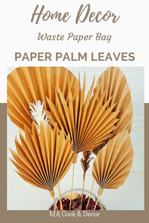 In here I'm sharing how to make paper palm leaves with waste paper bags.Paper palm leaves with brown bags.paper bag palm leaves.Palm leaves making Paper Palm Leaves Diy, Waste Material Crafts, Palm Leaves Diy, Material Crafts, Leaves Diy, Diy Pen, Craft From Waste Material, Waste Material, Best Out Of Waste