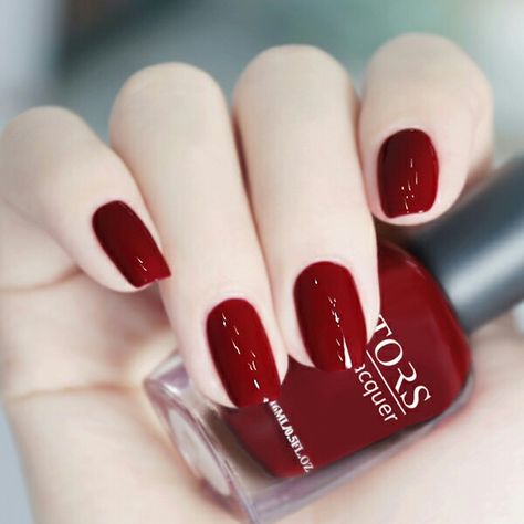 Red Maroon Nail Polish, Nail Paint Shades, Maroon Nails, Red Manicure, Cute Gel Nails, Red Nail, Hot Fitness, Classy Nails, Chic Nails