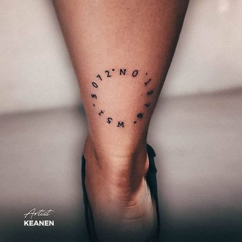 Coordinates Tattoo Circle, Tattoos Of Coordinates, Coordinate Tattoos For Women, Couples Coordinates Tattoo, Home Coordinates Tattoo, Curacao Tattoo, Latitude Longitude Tattoo, Gps Coordinates Tattoo, Coordinates Tattoo Placement