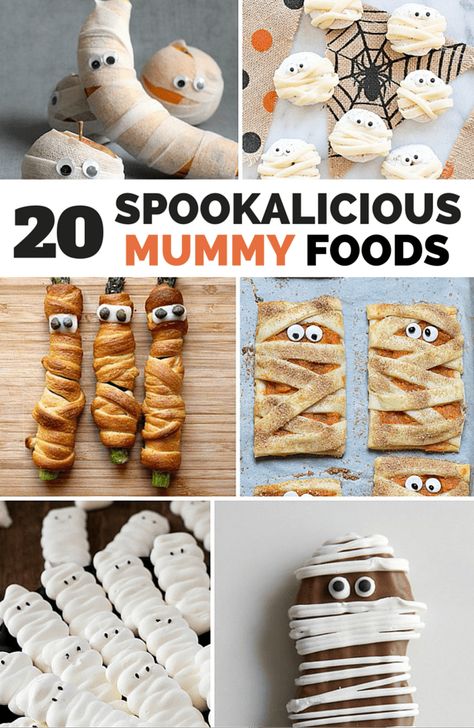 Mummy Dessert, Mummy Treats, Creative Treats, Easy Halloween Treats, Kids Food Crafts, Kids Holidays, Hello Wonderful, Halloween Food Appetizers, Thema Halloween