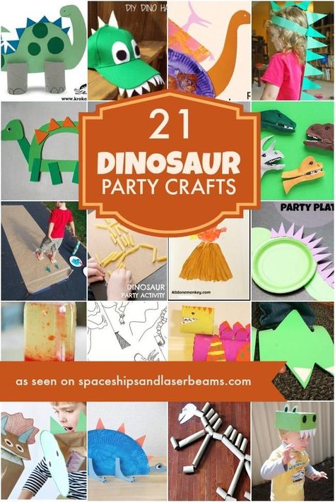 Dinosaur Birthday Party Craft Ideas and Activities Dinosaur Party Activities, Crafts And Activities For Kids, Dinosaur Activities, Dinosaur Crafts, Birthday Party Crafts, Party Deco, Dino Birthday, Dino Party, Dinosaur Birthday Party