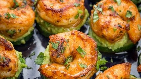 Garlic Shrimp Appetizer, Shrimp Appetizers Easy, Avocado Appetizer, Shrimp Appetizer Recipes, Cucumber Bites, Ceviche Recipe, Shrimp Appetizers, Marinated Shrimp, Low Carb Appetizers