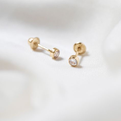 Newborn Earrings Gold, Earrings For Baby Girl Gold, Baby Ear Rings Gold, Baby Studs Earrings Gold, Baby Girl Earrings Gold, Gold Earrings For Kids Baby, Studs For Kids Gold, Baby Earrings Gold, Kids Earrings Gold