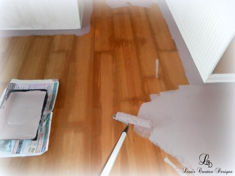 Painting Laminate Floors - Need to do this in my bedroom and sewing room.  Would look great!!! Laminate Floor Paint, Painting Laminate Wood Floors, Staining Laminate Floors, How To Paint Laminate Floors, Paint Laminate Floor, Painted Laminate Floors, Redoing Floors, Paint Laminate Flooring, Painting Laminate Wood