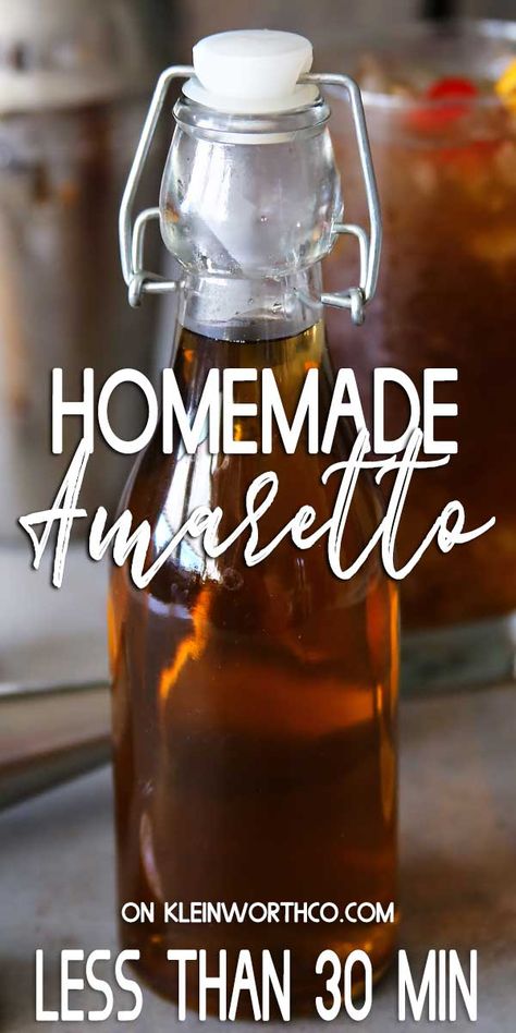 Homemade Brandy, Amaretto Recipes, Amaretto Drinks Recipes, Homemade Amaretto, Amaretto Recipe, Amaretto Drinks, Homemade Extracts, Homemade Liqueur Recipes, Brandy Recipe