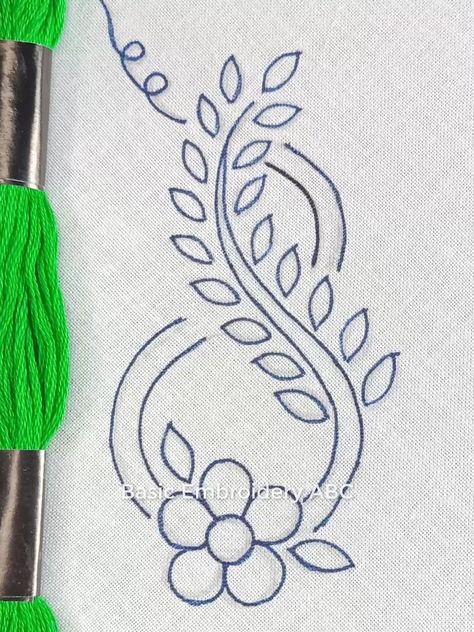 Couture, Rumal Design Flower, Handcarchif Embroidery Design, Floral Hand Embroidery Patterns Free, Aari Basic Design, Rumal Embroidery Designs, Basic Embroidery Designs For Beginners, Flower Motif Design Embroidery, Simple Motifs Design