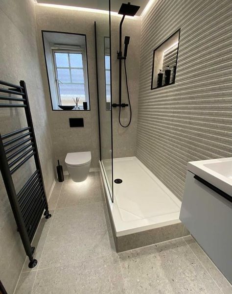 Ensuite Double Shower Layout, En Suite Tiling Ideas, Bathroom And Toilet Combined, Slim Bathroom Ideas, Small 4 Piece Bathroom Layout, Small Bathroom Ideas With Window, Wet Room Ideas Small Narrow Bathroom, Bathroom 2m X 2m, Raised Shower Platform