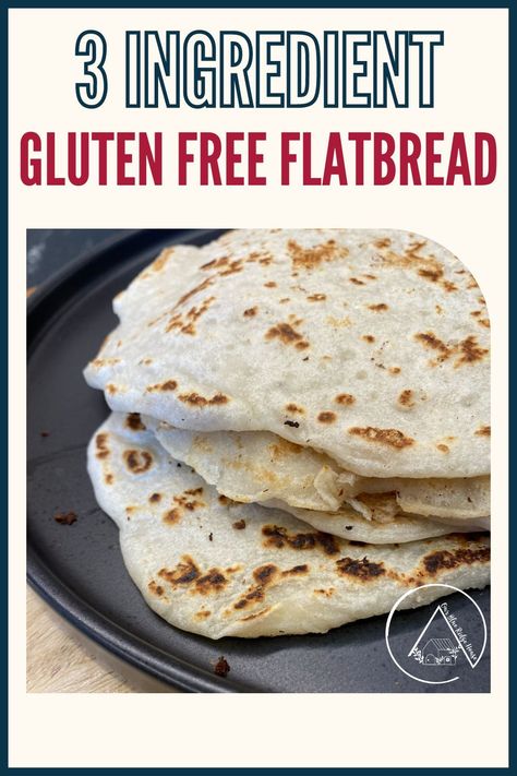 This 3 ingredient gluten free flatbread recipe is great for vegan wraps, mini pizzas, breakfast wraps, sweet deserts and more. #glutenfree #flatbread #veganrecipes Homemade Wraps Gluten Free, Gluten Free Flatbread Easy, Gluten Free Vegan Flatbread, Cassava Flour Flatbread, Gluten Free Chapati, Gluten Free Flat Bread Recipe Simple, Gluten Free Vegan Flatbread Recipe, Gluten Free Flat Bread Recipe, Gluten Free Wraps Recipe