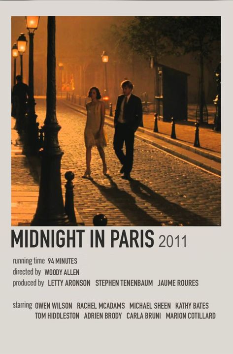 midnight in paris minimalist movie poster woody allen owen wilson rachel mcadams Midnight In Paris Poster, Romantic Movie Posters, Paris Polaroid, Paris Minimalist, Paris Movie, Woody Allen Movies, Midnight In Paris, Iconic Movie Posters, Paris Poster