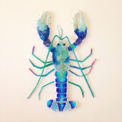 Good Morning Sea, Creatures Of The Deep, Seed Bead Art, Rock Lobster, Diy Bead Embroidery, Bead Embroidery Jewelry, Embroidery Jewelry, Beaded Animals, Embroidery Inspiration