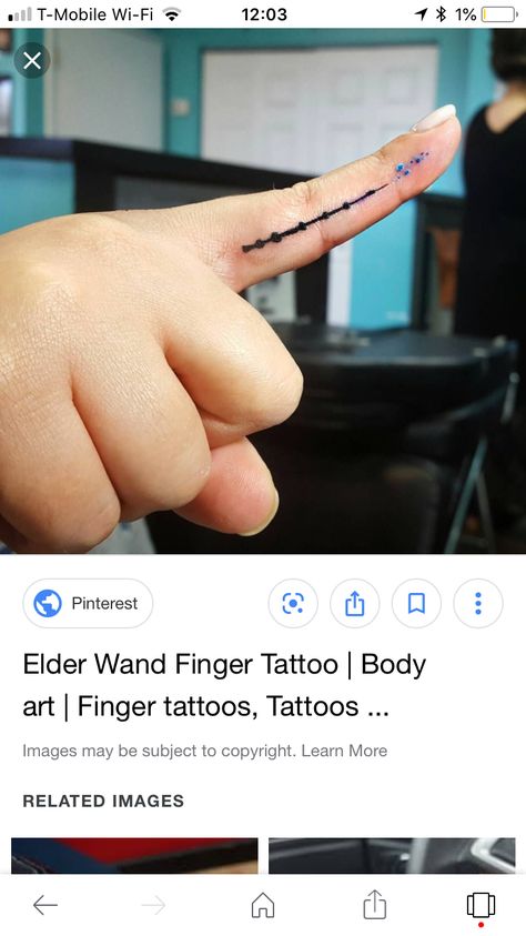 Elder Wand Finger Tattoo, Finger Wand Tattoo, Wand Tattoo Finger, Wand Finger Tattoo, Wand Tattoo, Elder Wand, Ring Tattoos, Finger Tattoo, Harry Potter Wand