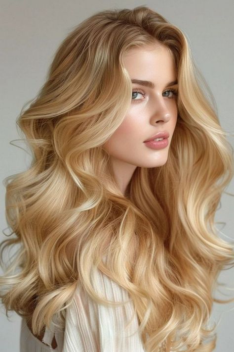 Wedding Long Blonde Hair, Long Wavy Hair For Wedding, Soft Loose Waves, Soft Voluminous Curls, Voluminous Long Hair, Simple Elegant Hairstyles For Long Hair, Long Down Hairstyles, Big Waves For Long Hair, Soft Waves Long Hair